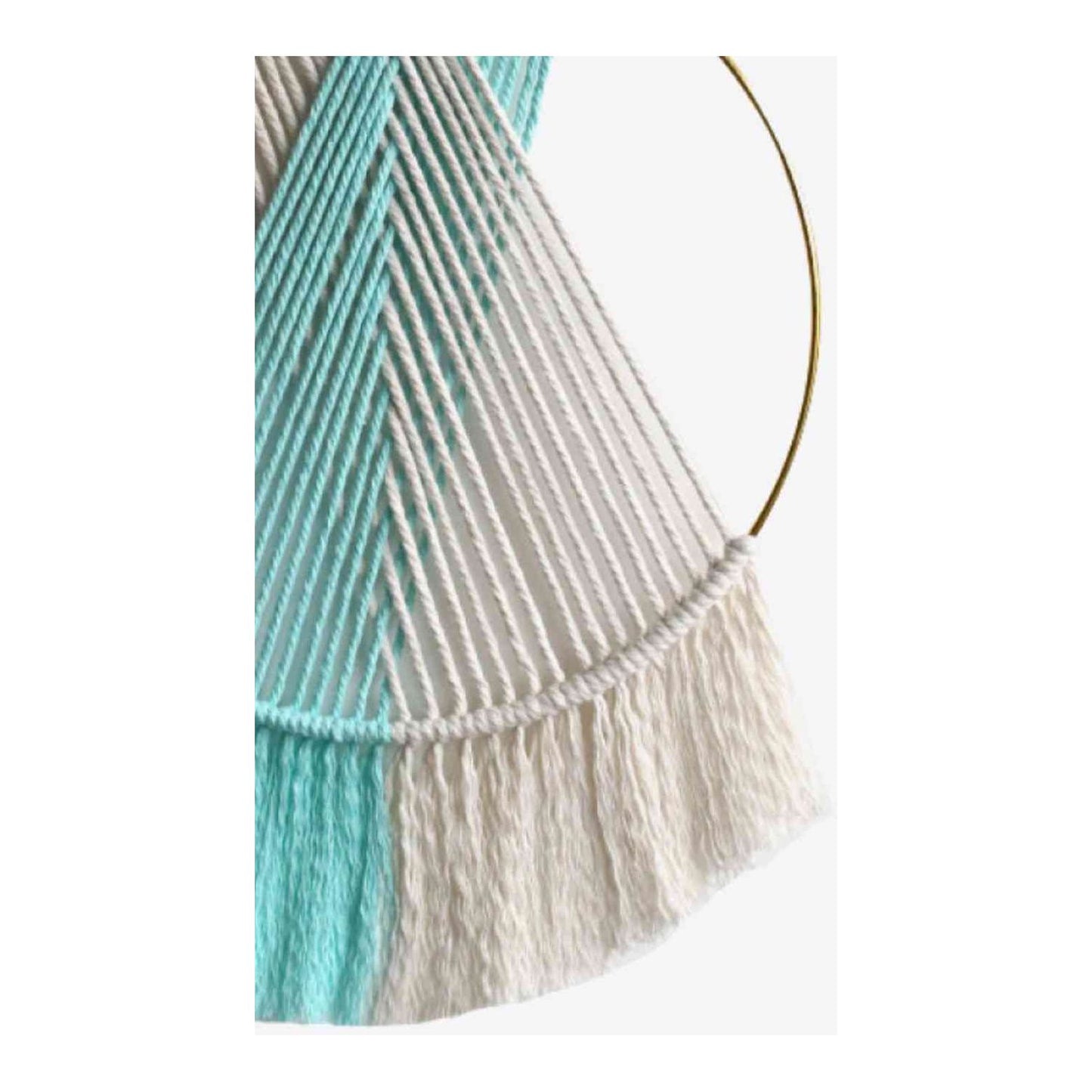 Contrast Fringe Round Macrame Wall Hanging