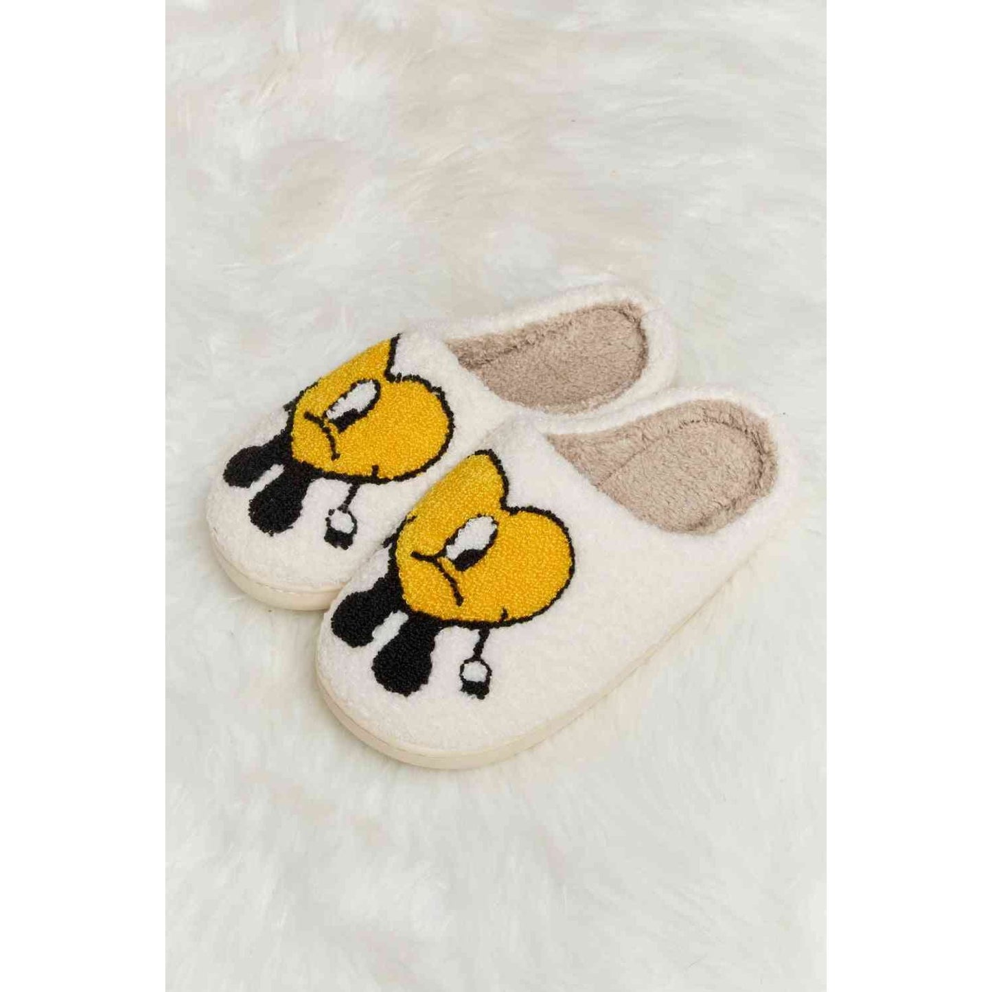 Sad Heart Print Plush Slippers