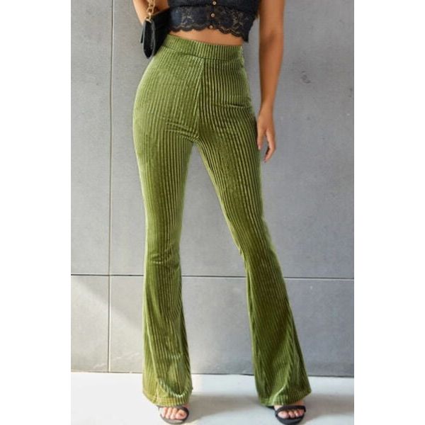 Comfy Cozy Ribbed High Waist Flare Pants