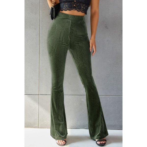 Comfy Cozy Ribbed High Waist Flare Pants