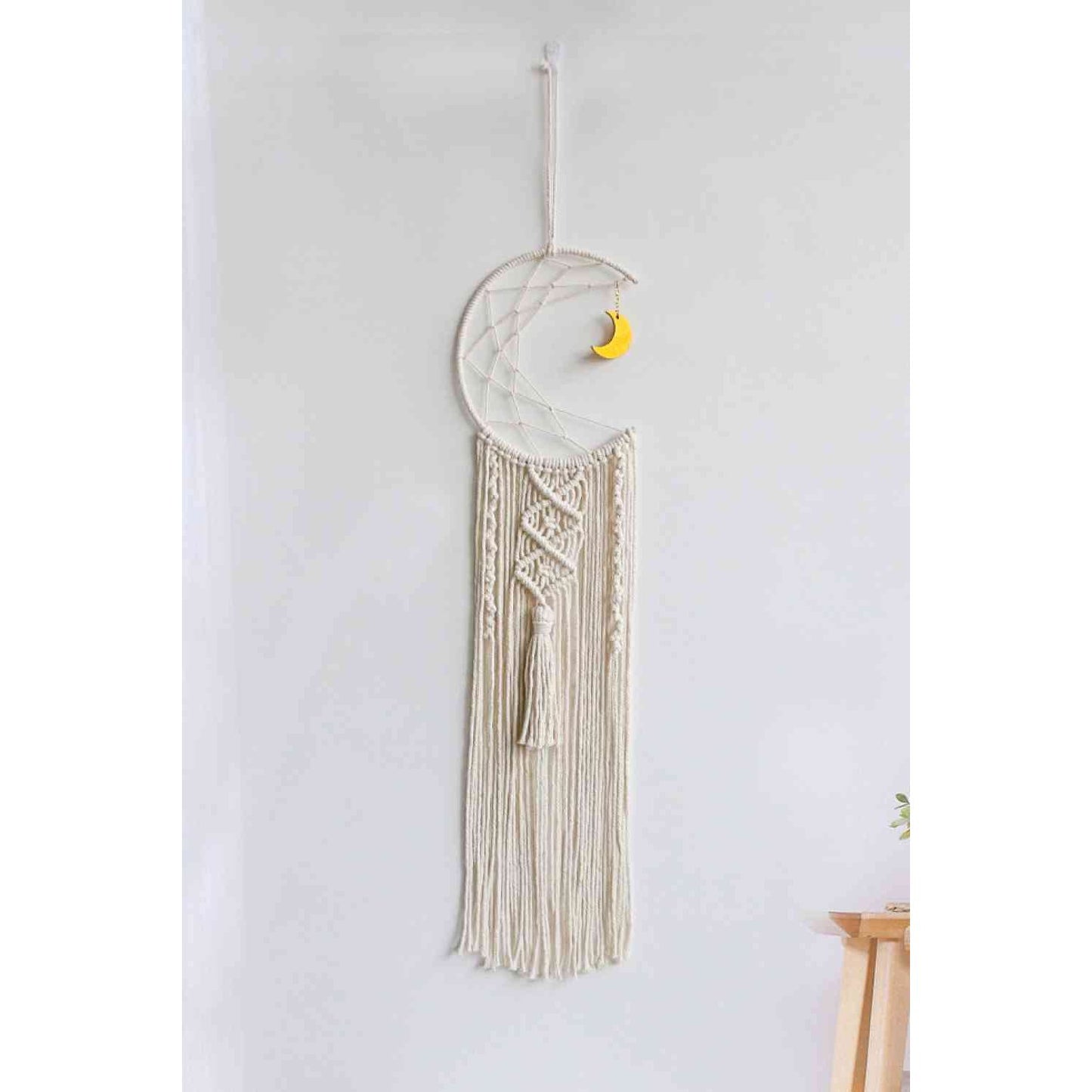 Bohemian Hand-Woven Moon Macrame Wall Hanging