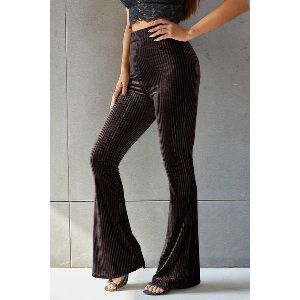 Comfy Cozy Ribbed High Waist Flare Pants