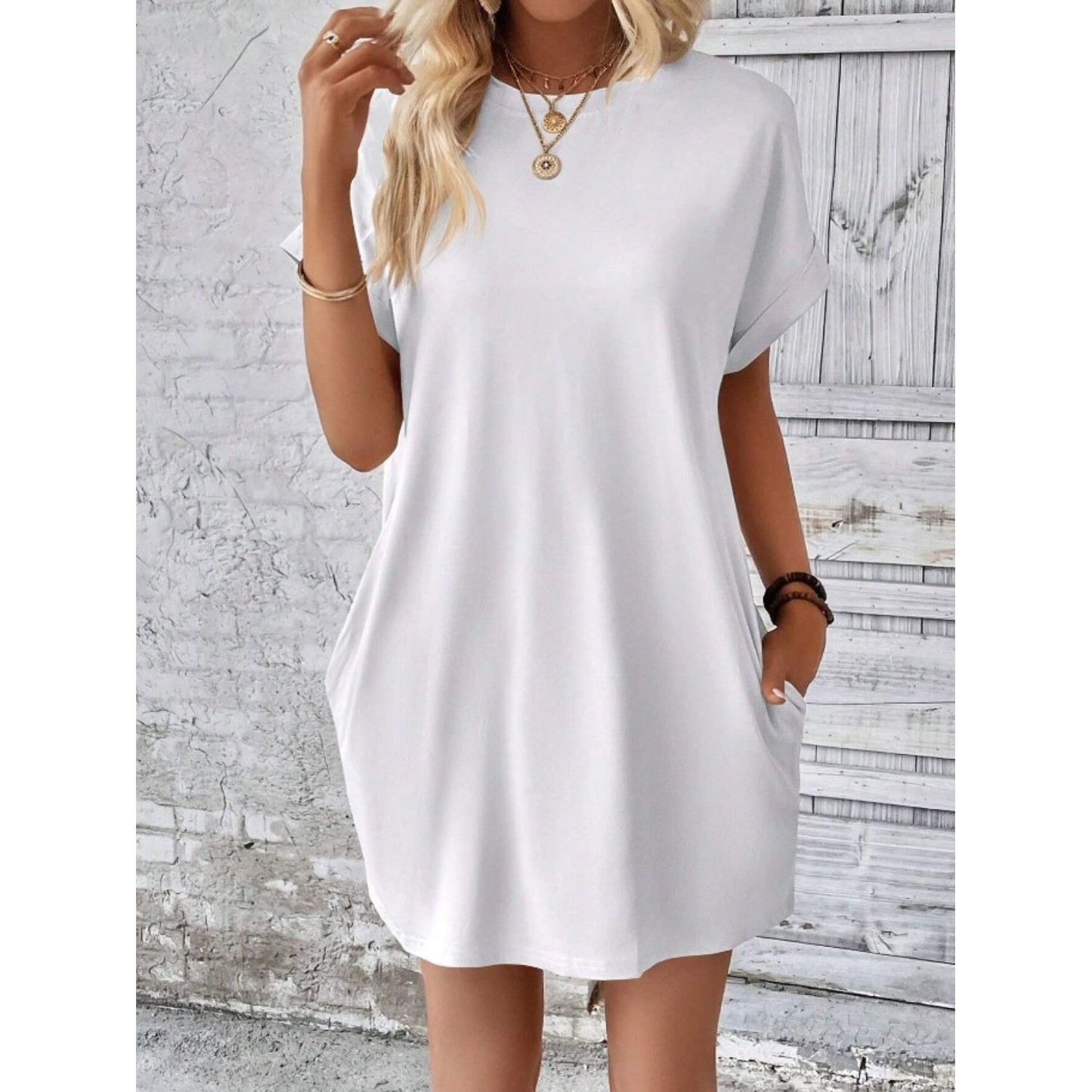 Pocketed Tee Dress