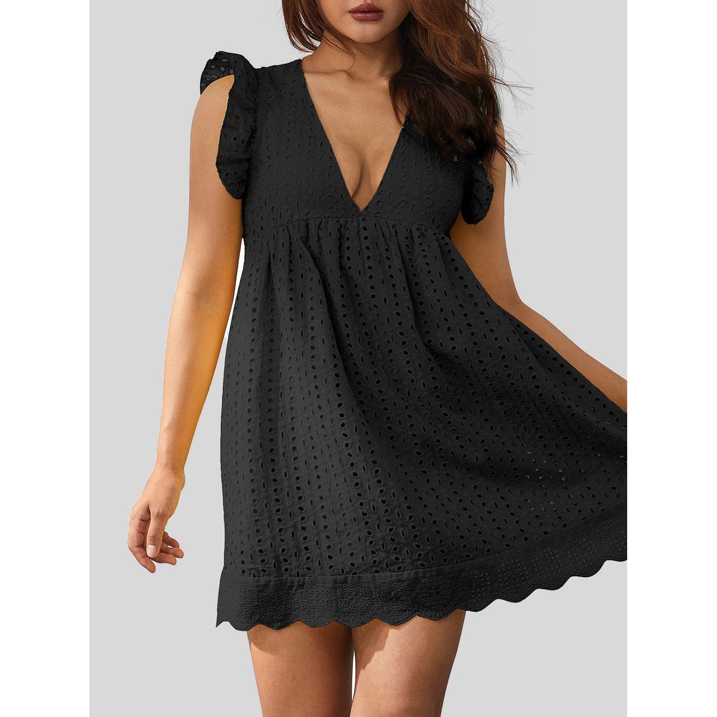 Ruffled Up Eyelet Dress