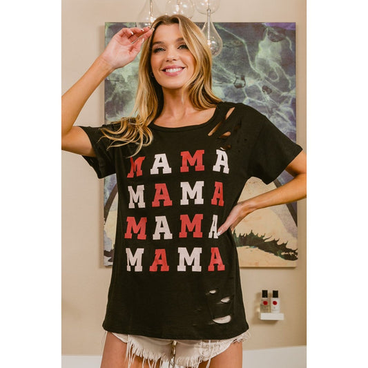 Distressed Mama Tee