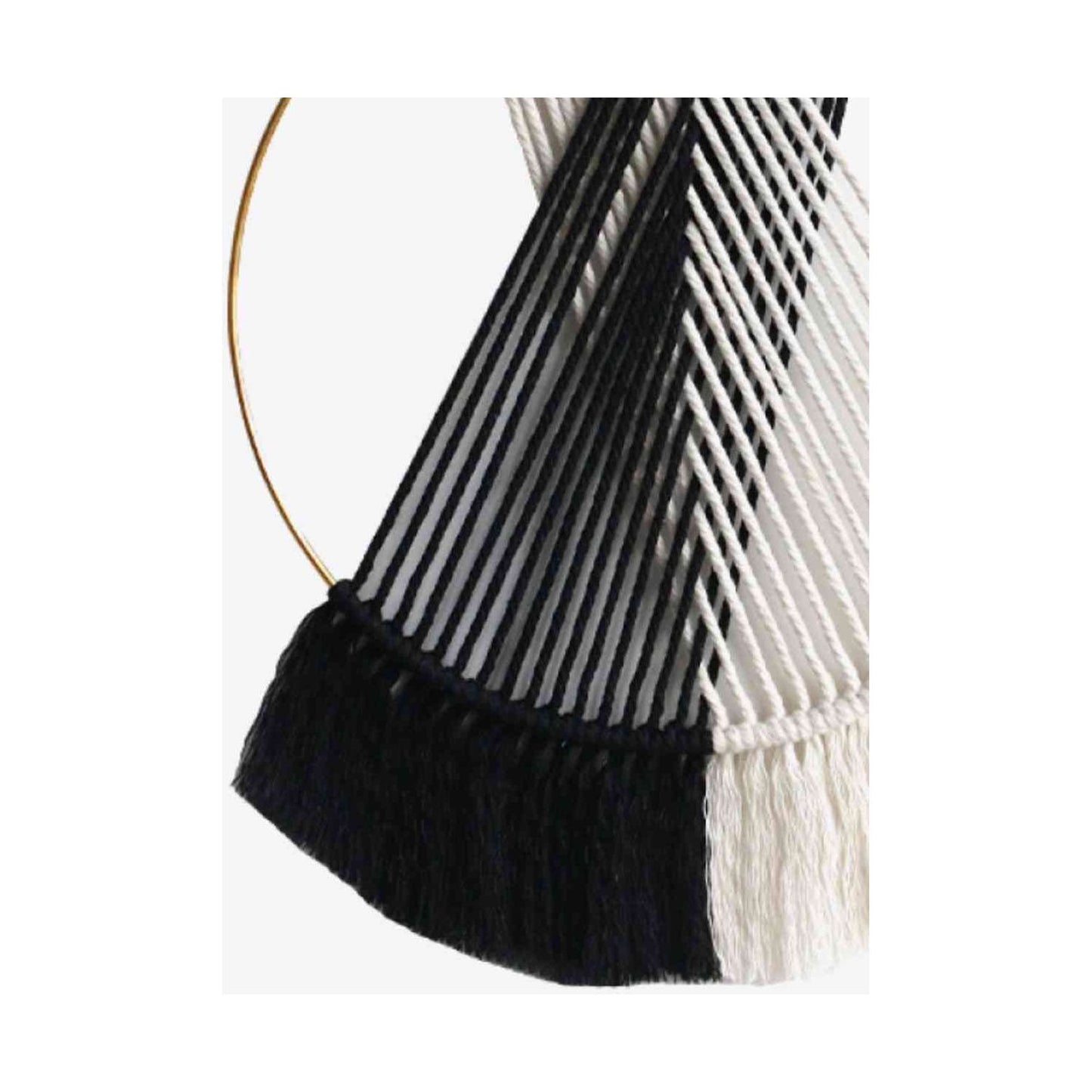 Contrast Fringe Round Macrame Wall Hanging