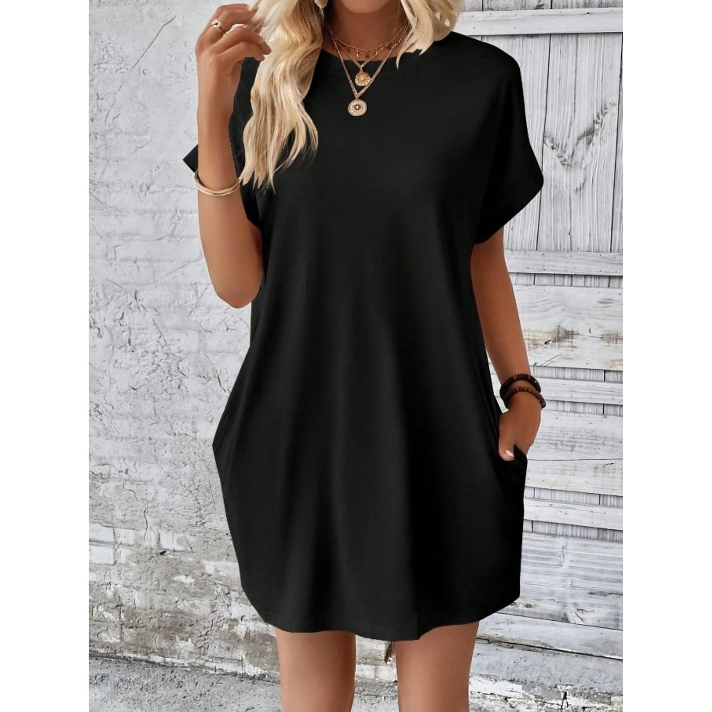 Pocketed Tee Dress