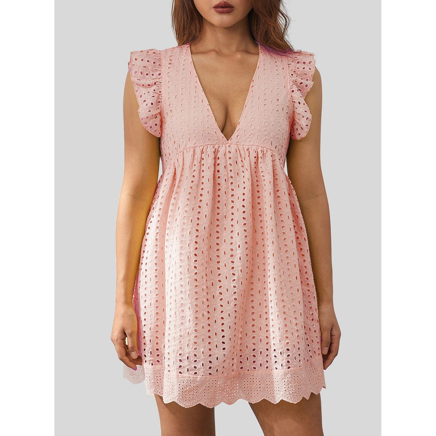 Ruffled Up Eyelet Dress