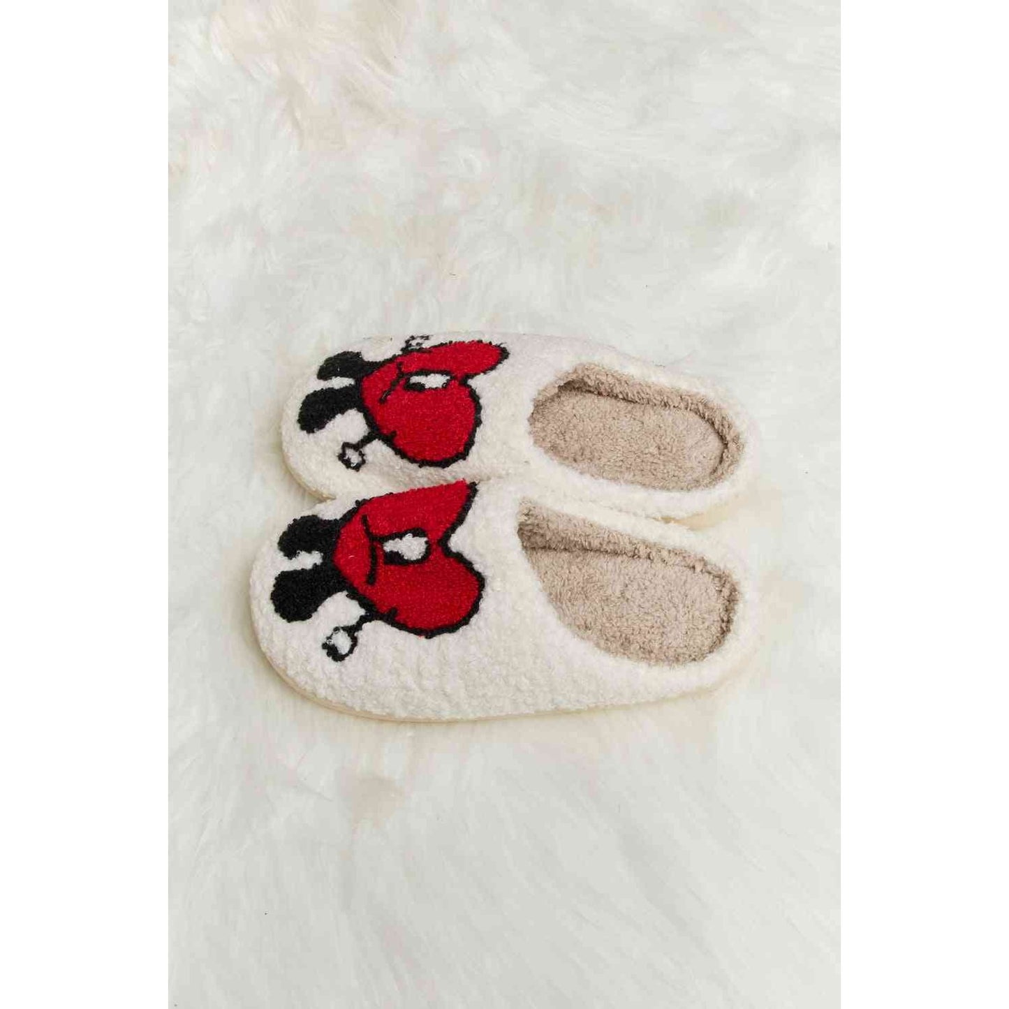 Sad Heart Print Plush Slippers