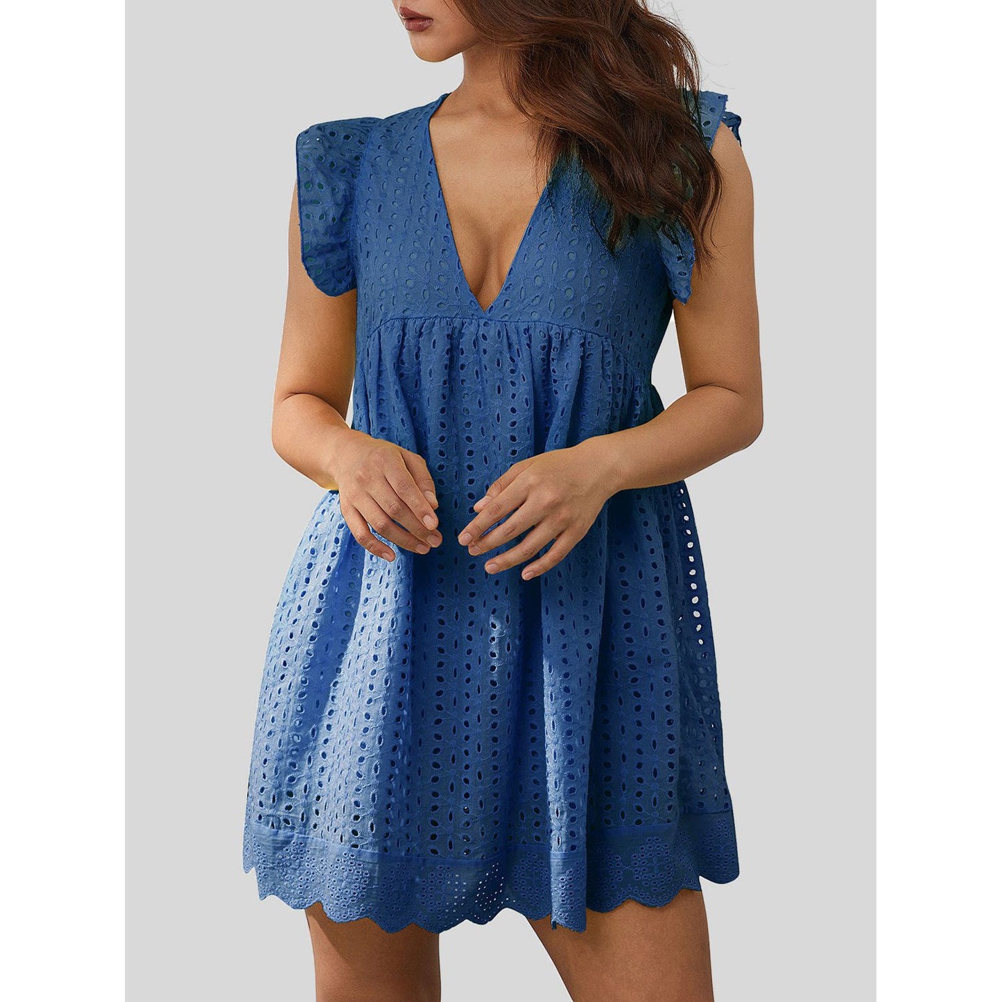 Ruffled Up Eyelet Dress