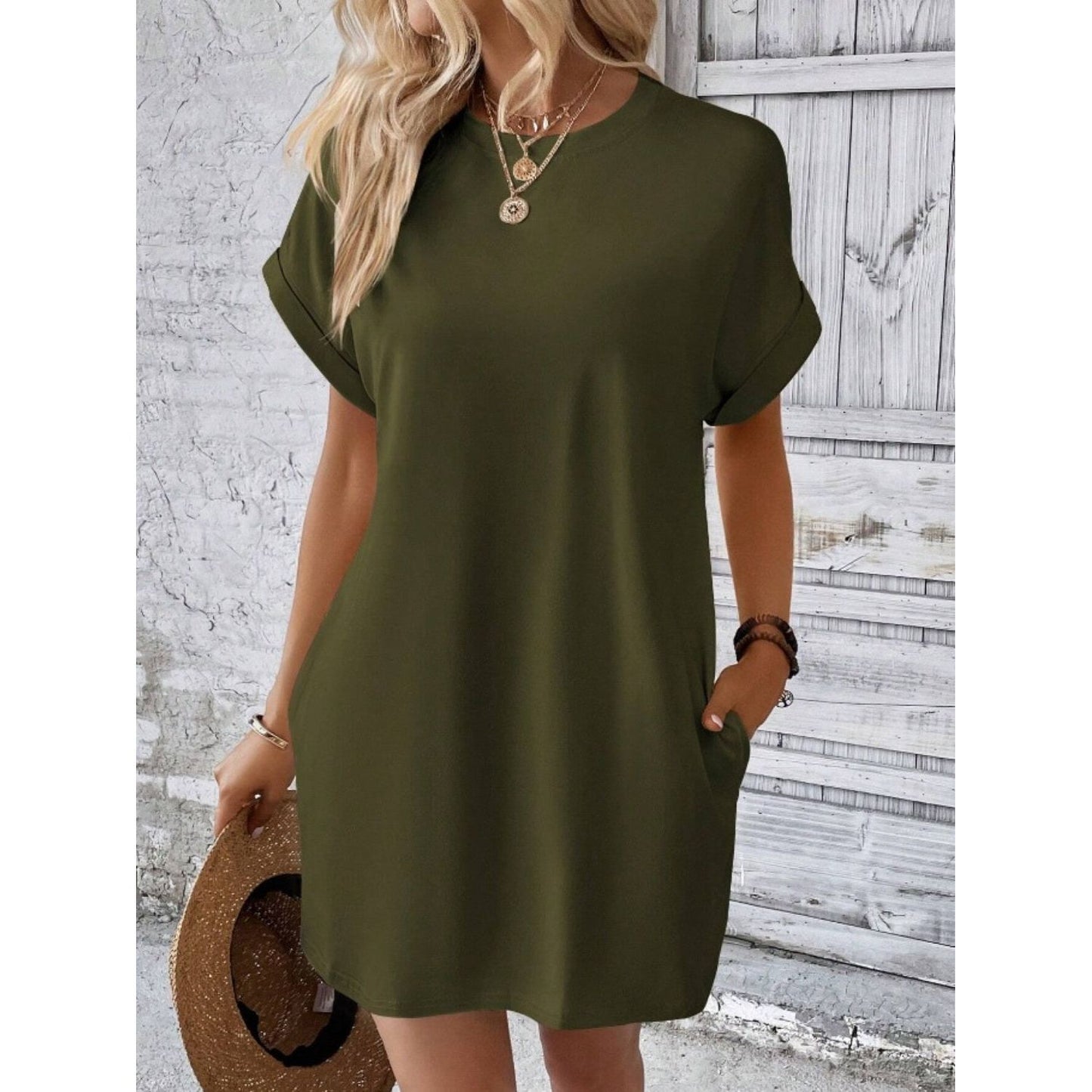 Pocketed Tee Dress