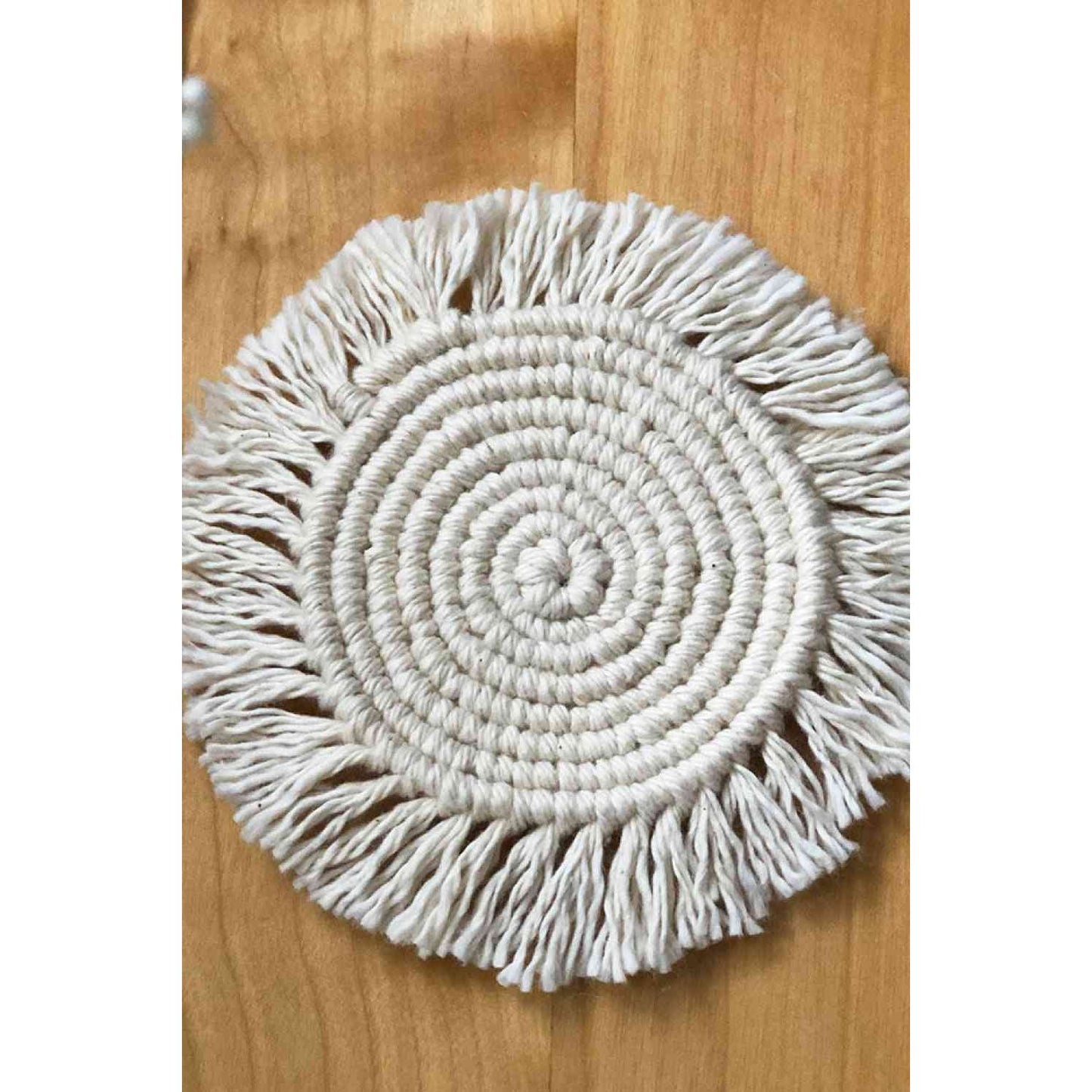 2-Piece Macrame Round Cup Mat