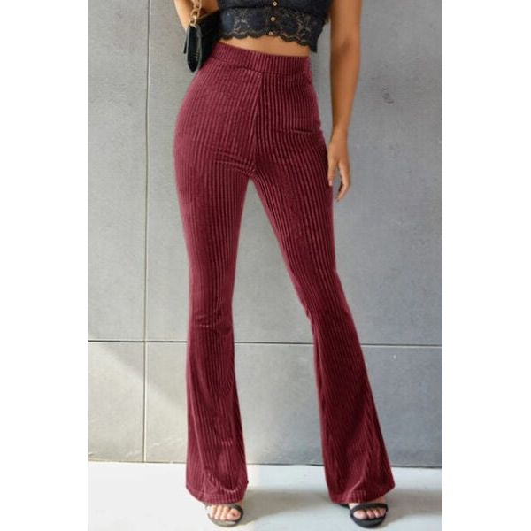 Comfy Cozy Ribbed High Waist Flare Pants