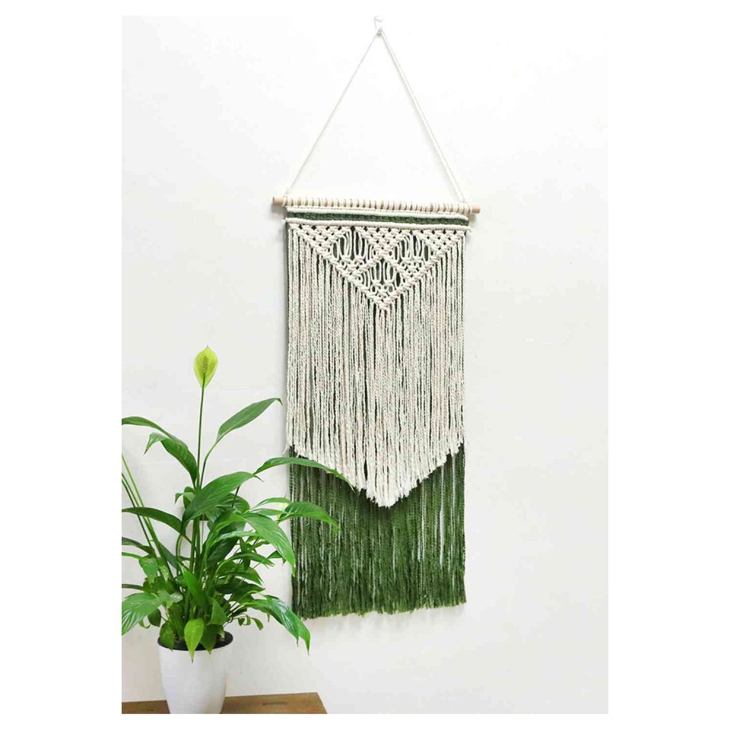 Contrast Fringe Handmade Macrame Wall Hanging