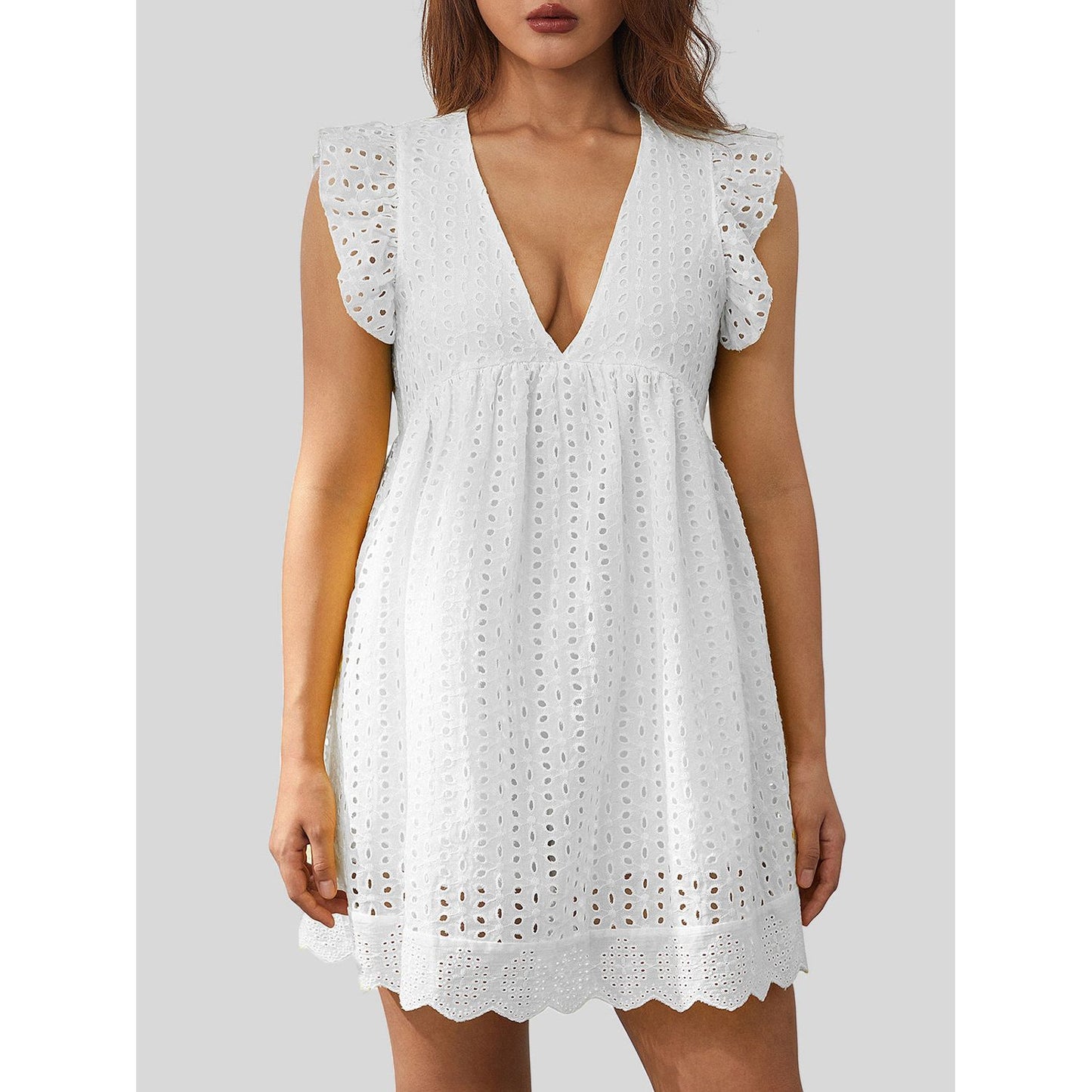 Ruffled Up Eyelet Dress