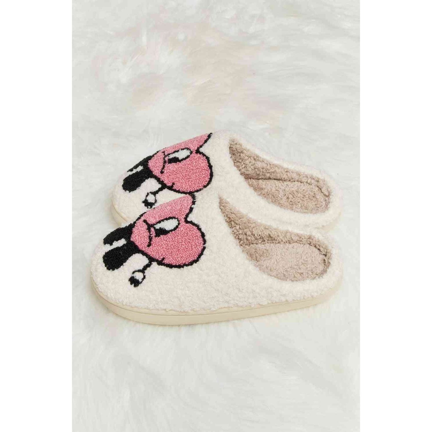 Sad Heart Print Plush Slippers