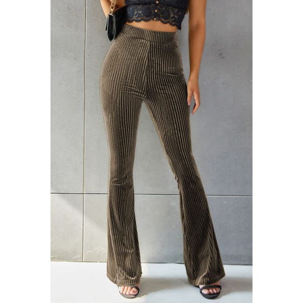 Comfy Cozy Ribbed High Waist Flare Pants