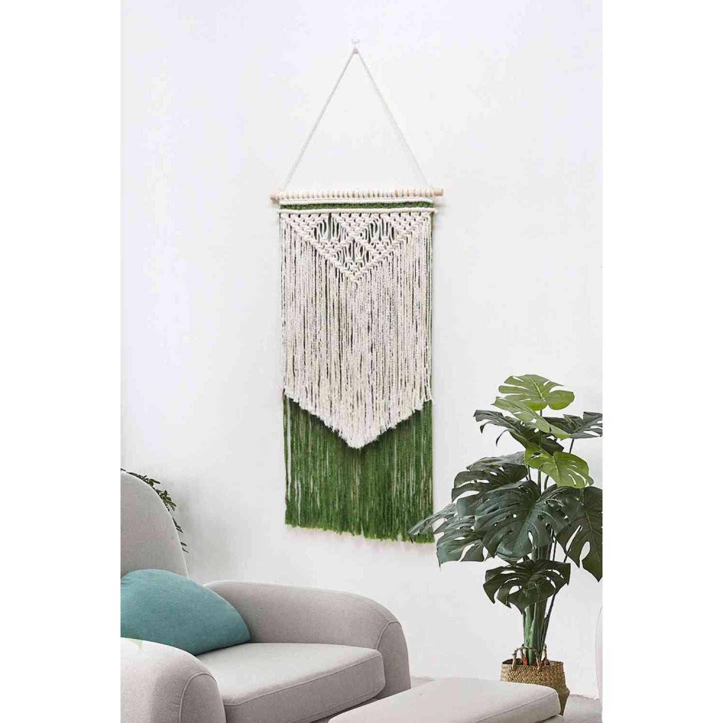 Contrast Fringe Handmade Macrame Wall Hanging