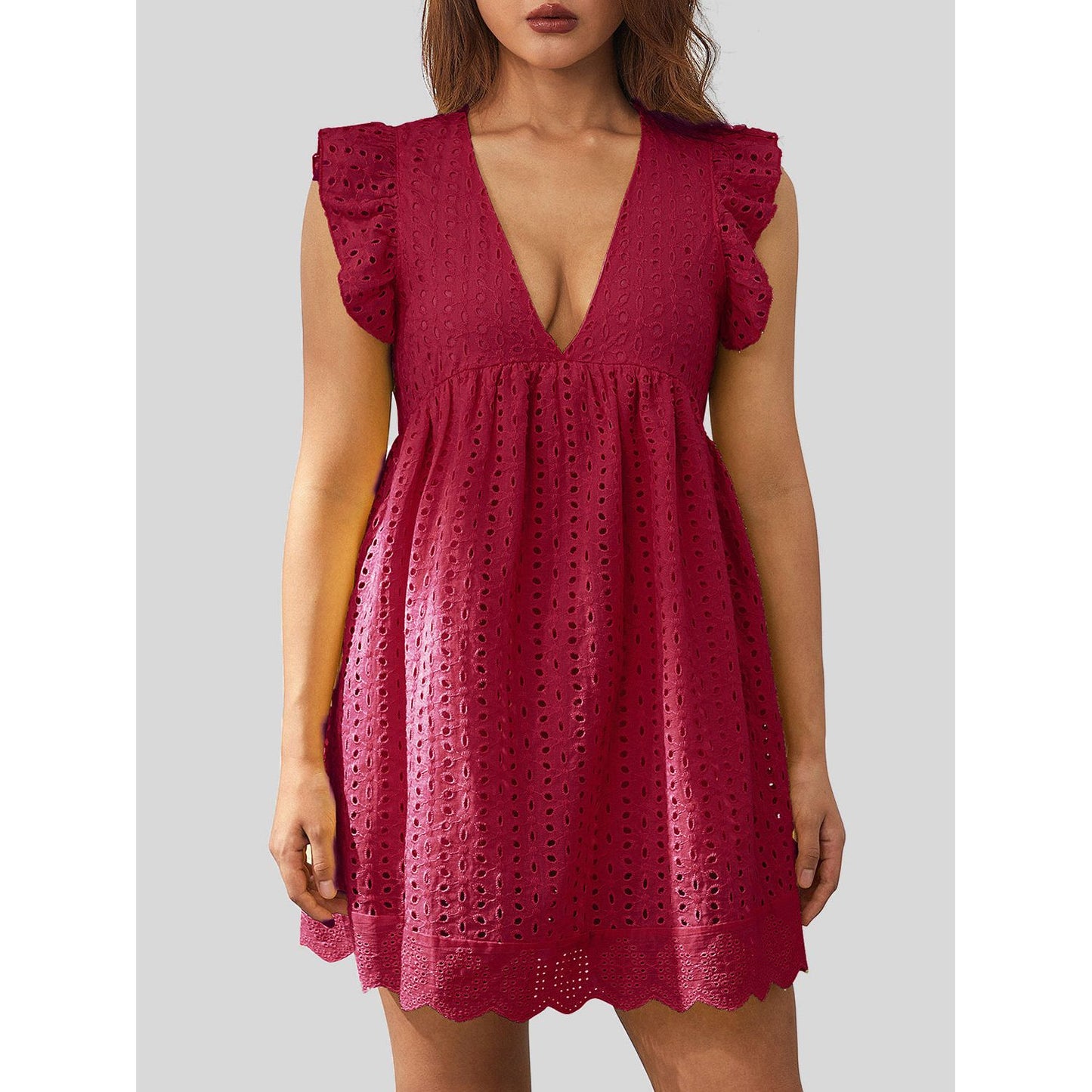 Ruffled Up Eyelet Dress