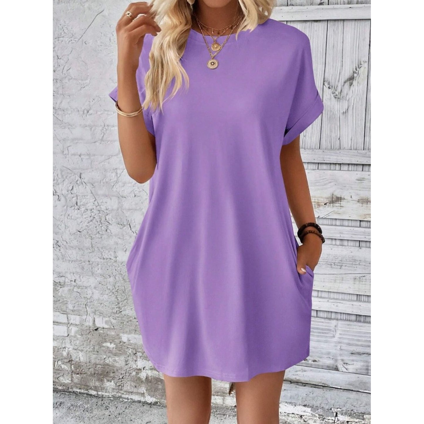 Pocketed Tee Dress