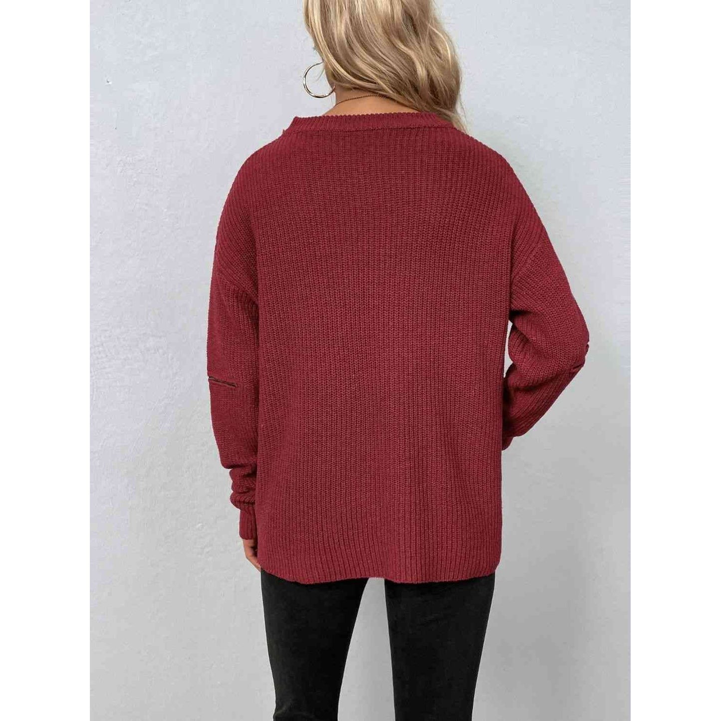 Cutout Zip Detail Sweater