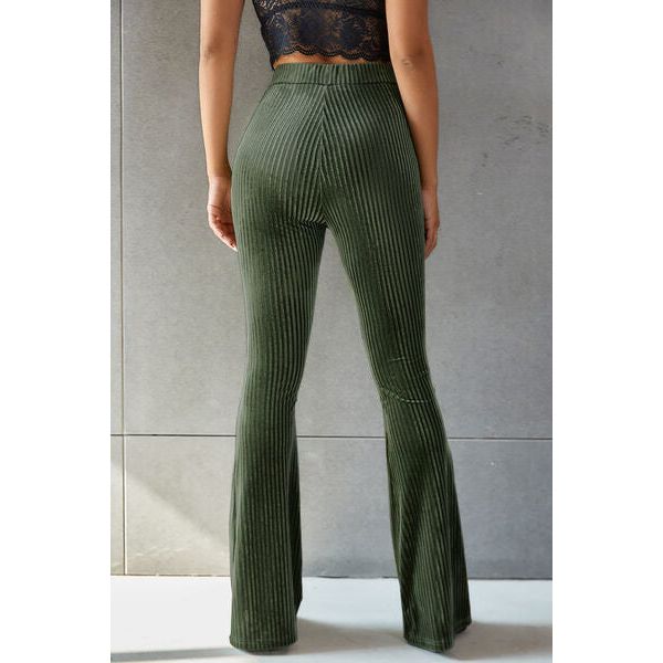 Comfy Cozy Ribbed High Waist Flare Pants