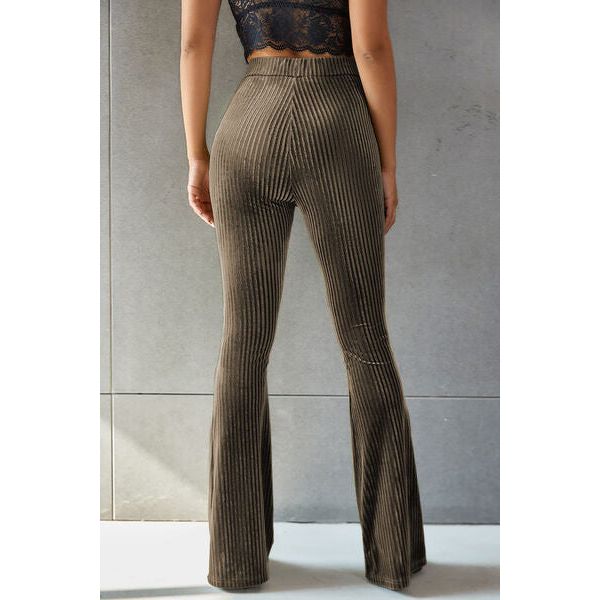 Comfy Cozy Ribbed High Waist Flare Pants