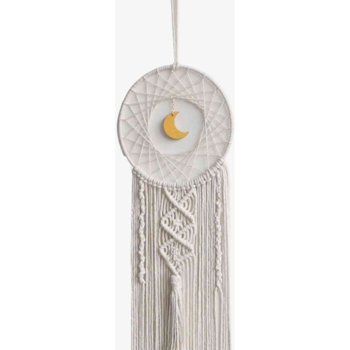 Bohemian Hand-Woven Moon Macrame Wall Hanging