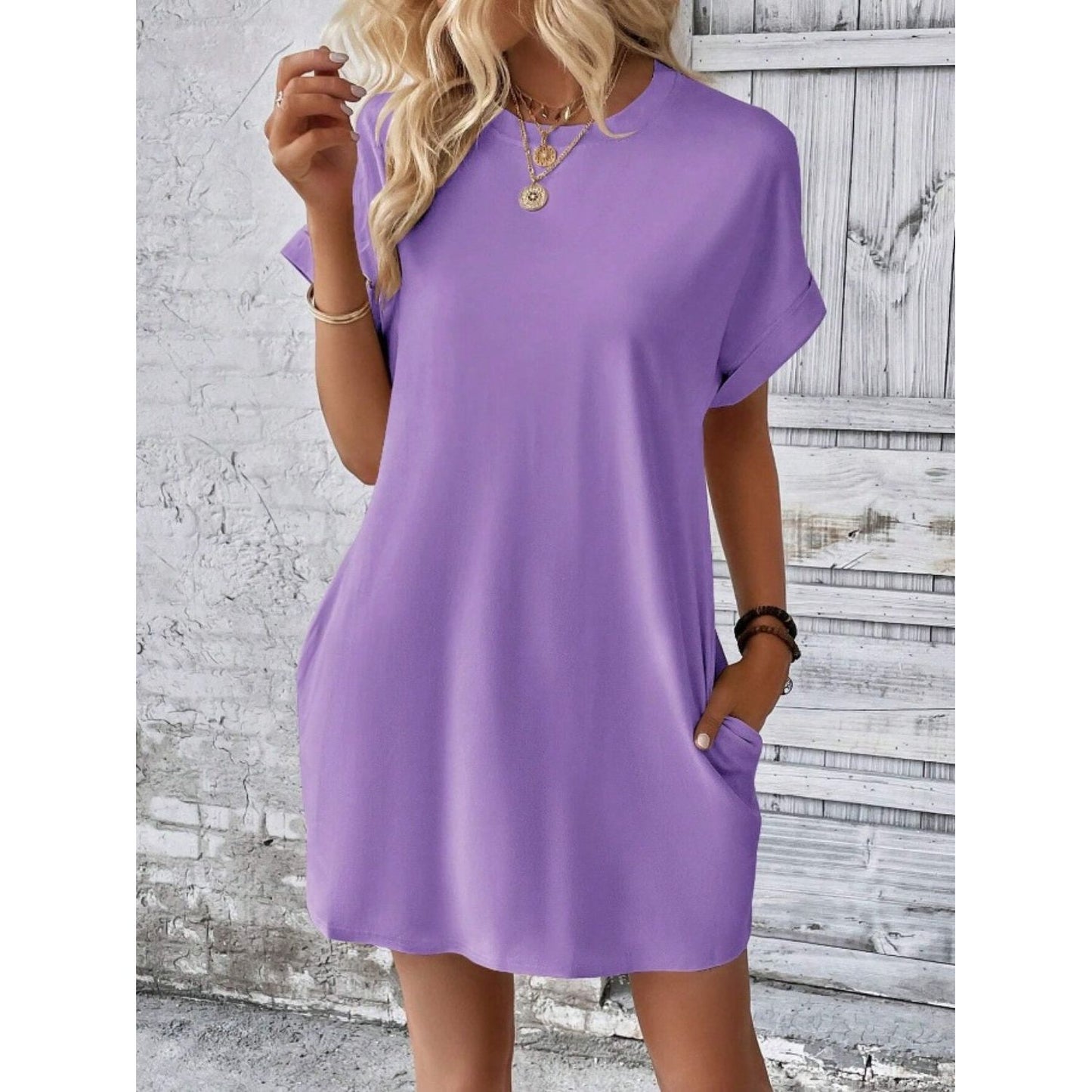 Pocketed Tee Dress