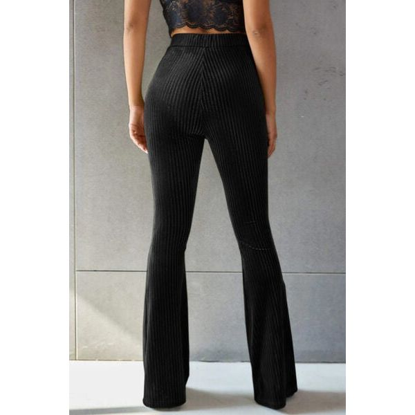 Comfy Cozy Ribbed High Waist Flare Pants