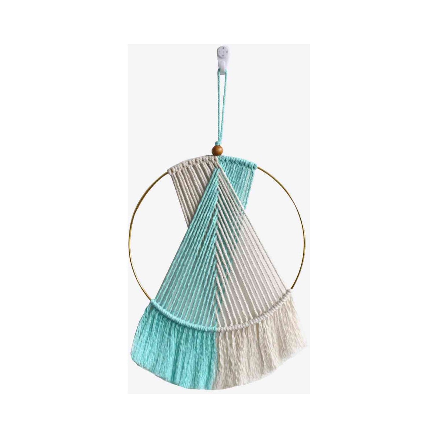 Contrast Fringe Round Macrame Wall Hanging