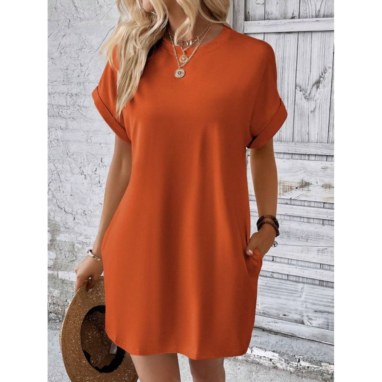 Pocketed Tee Dress