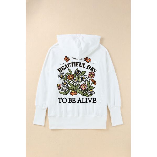 BEAUTIFUL DAY TO BE ALIVE Half Snap Hoodie