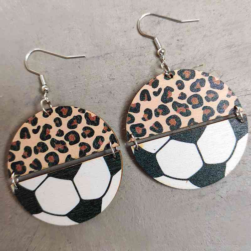 Sports Mom Wooden Dangle Earrings