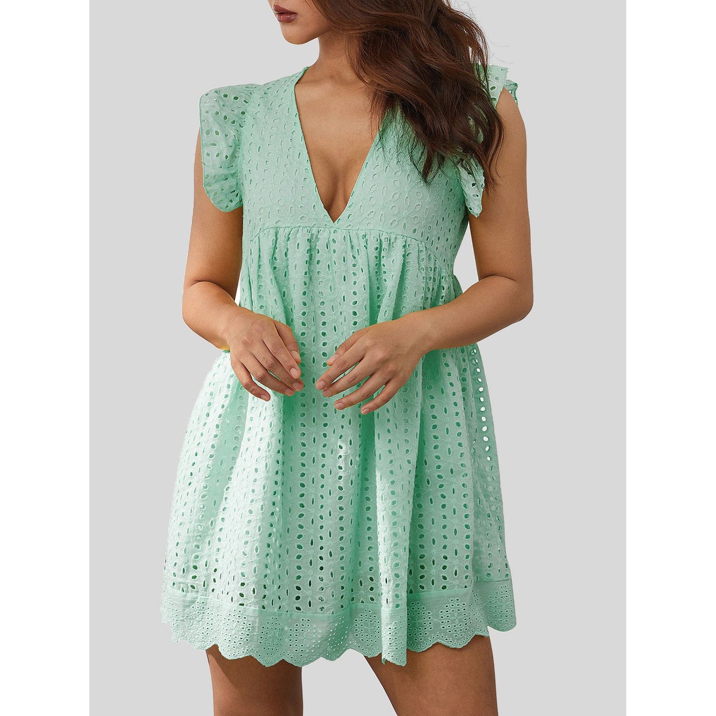 Ruffled Up Eyelet Dress