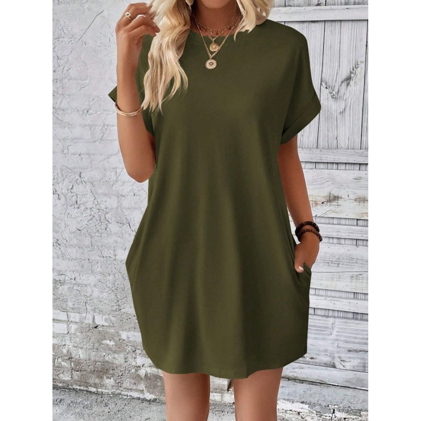 Pocketed Tee Dress