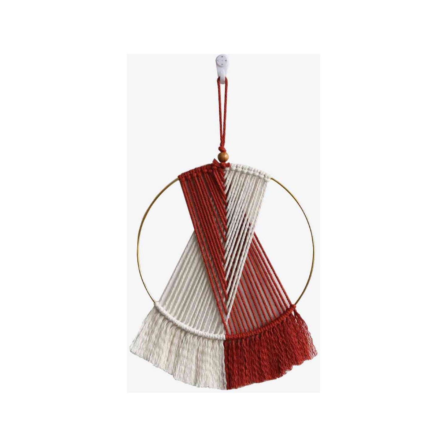 Contrast Fringe Round Macrame Wall Hanging