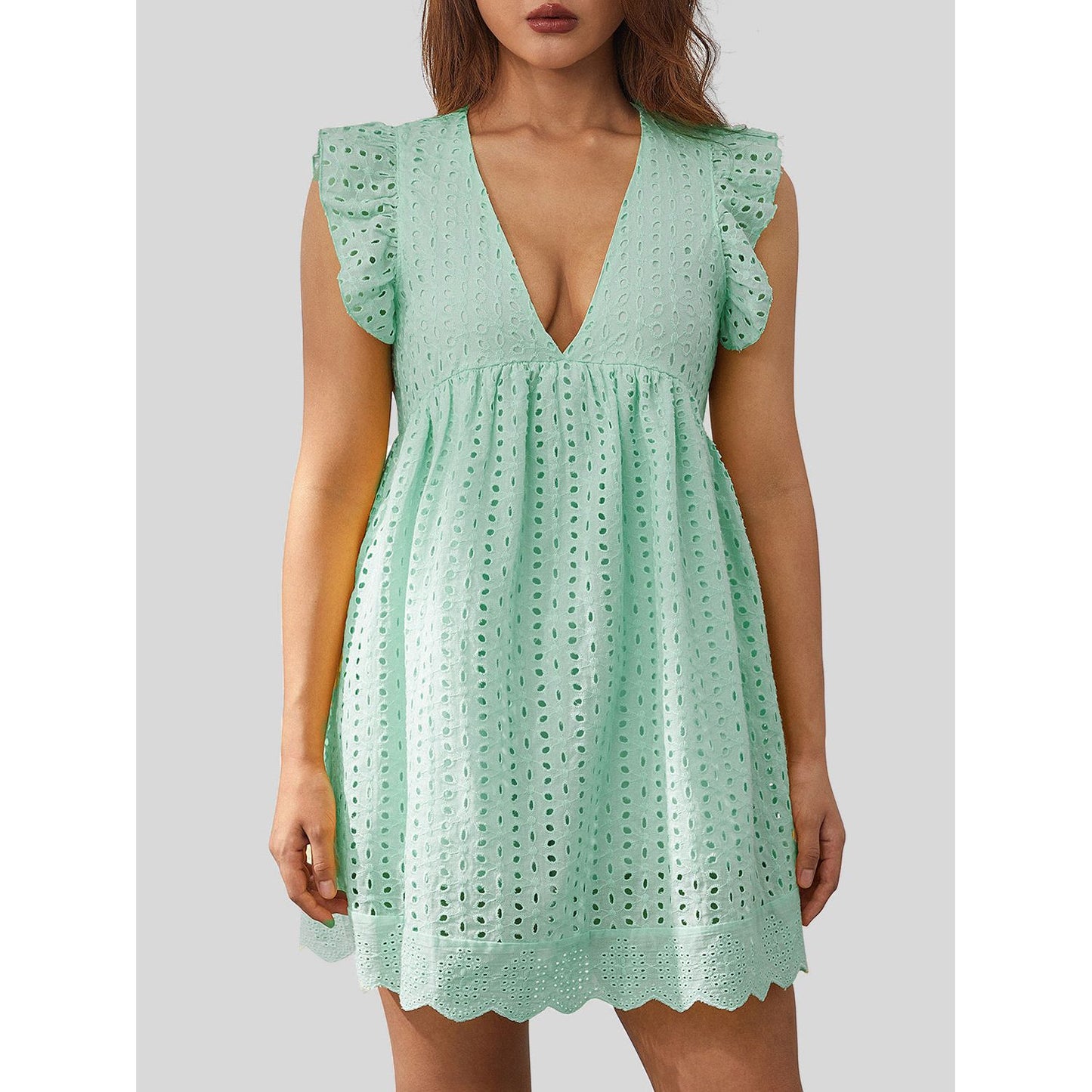 Ruffled Up Eyelet Dress