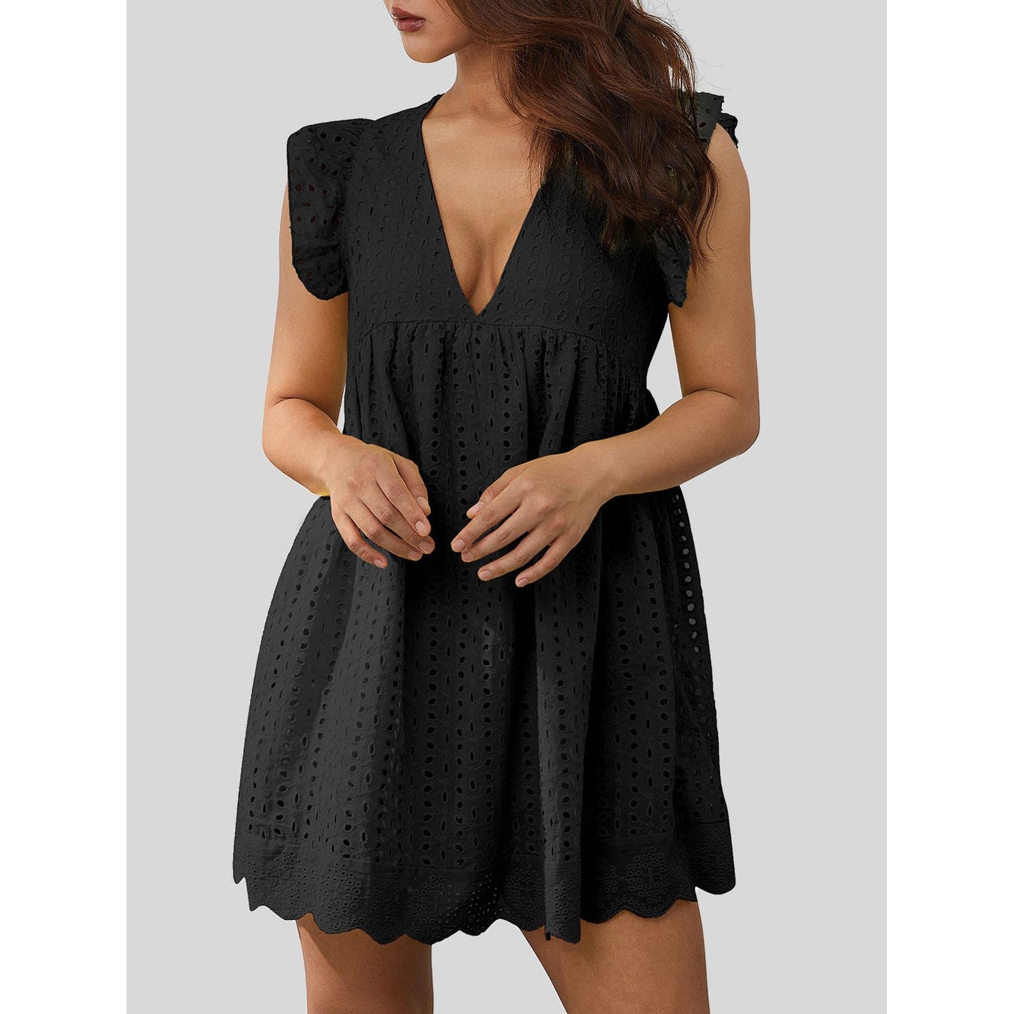 Ruffled Up Eyelet Dress