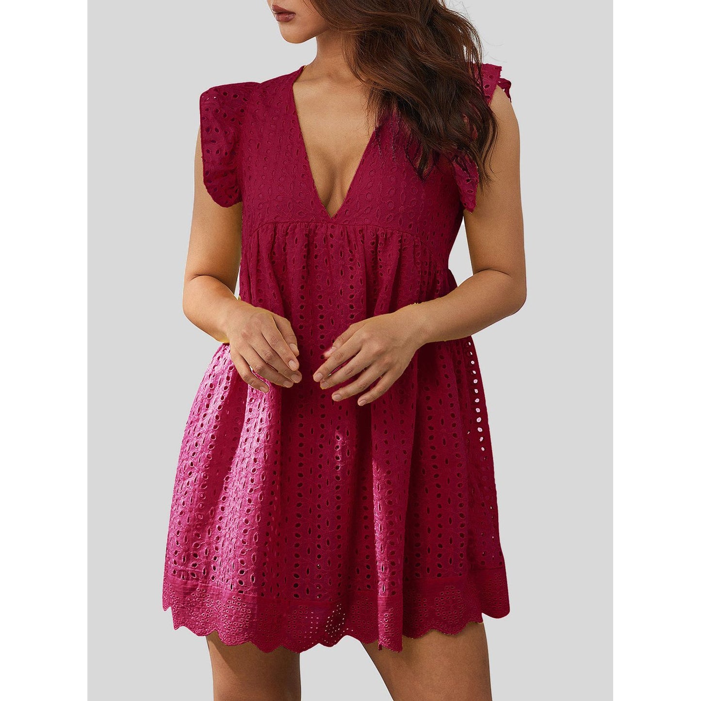 Ruffled Up Eyelet Dress