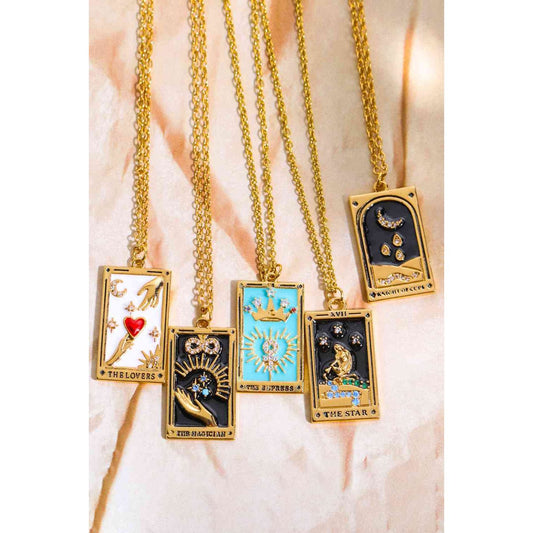 Tarot Card Pendant Stainless Steel Necklace