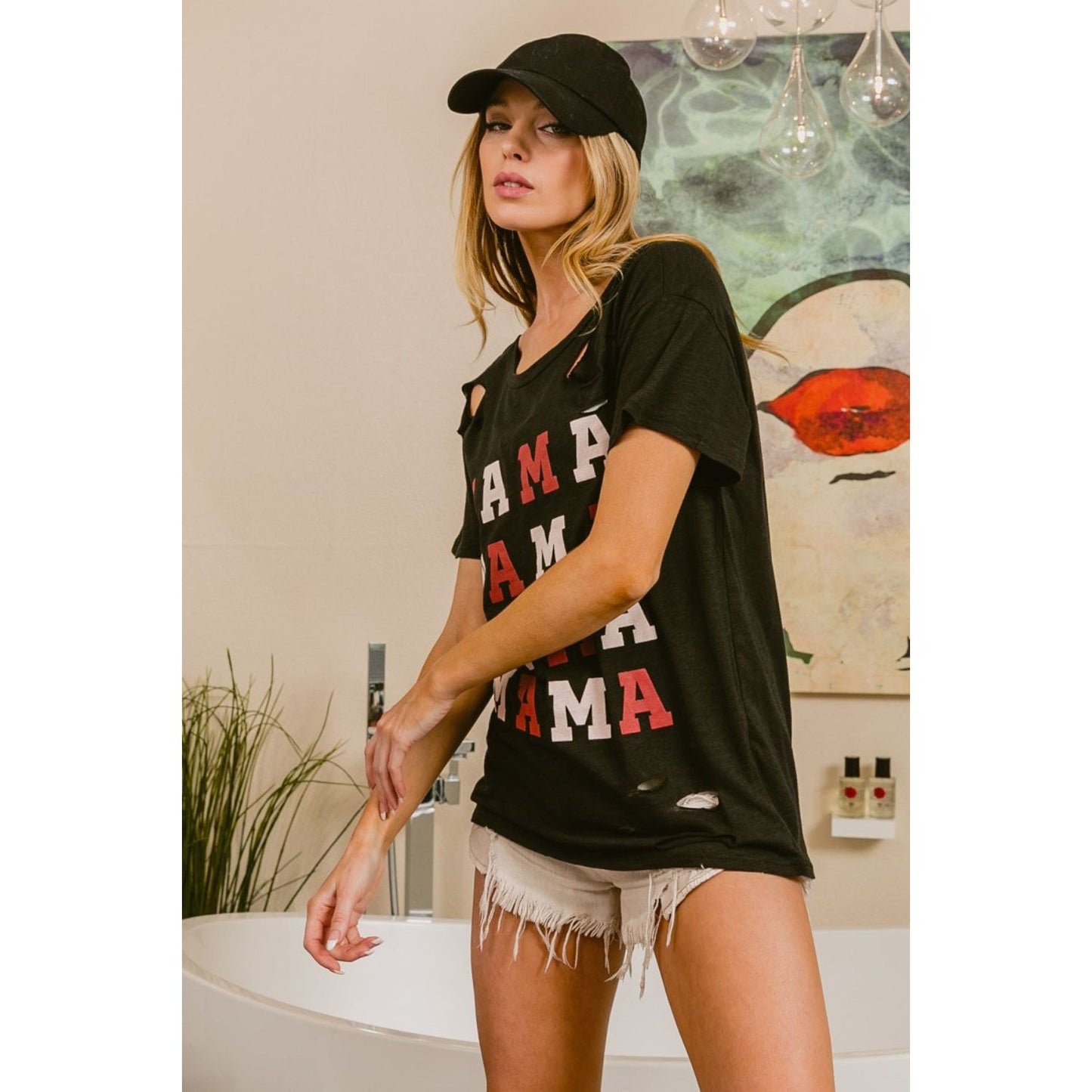 Distressed Mama Tee