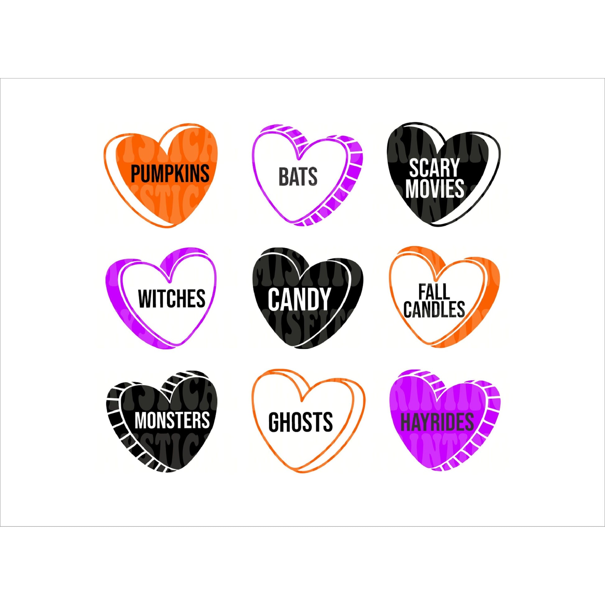 Halloween Hearts SVG/PNG File Download